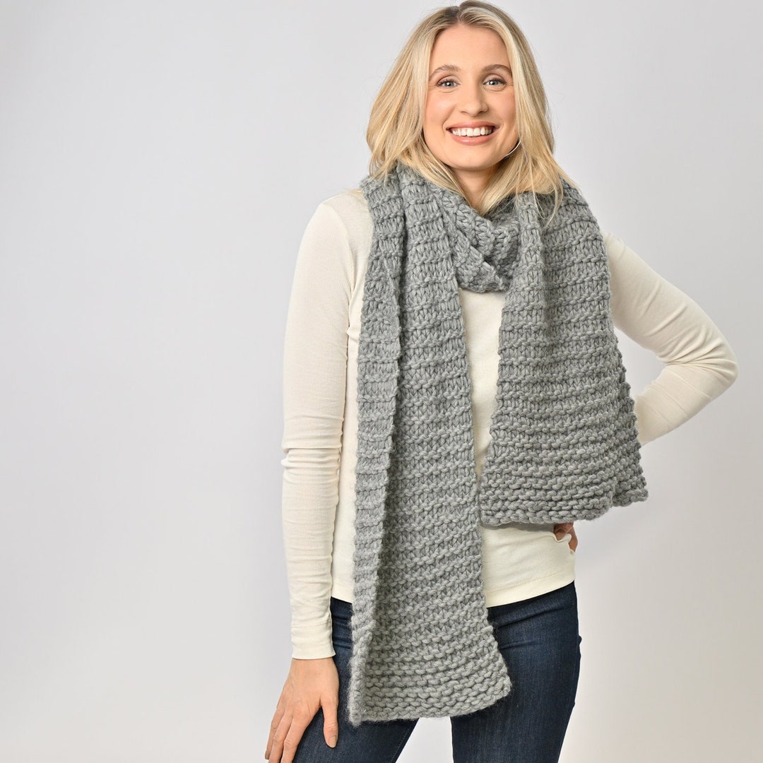 Beginner Scarf Kit, Learn to Knit Kit, Create Your Own Knit Stitch