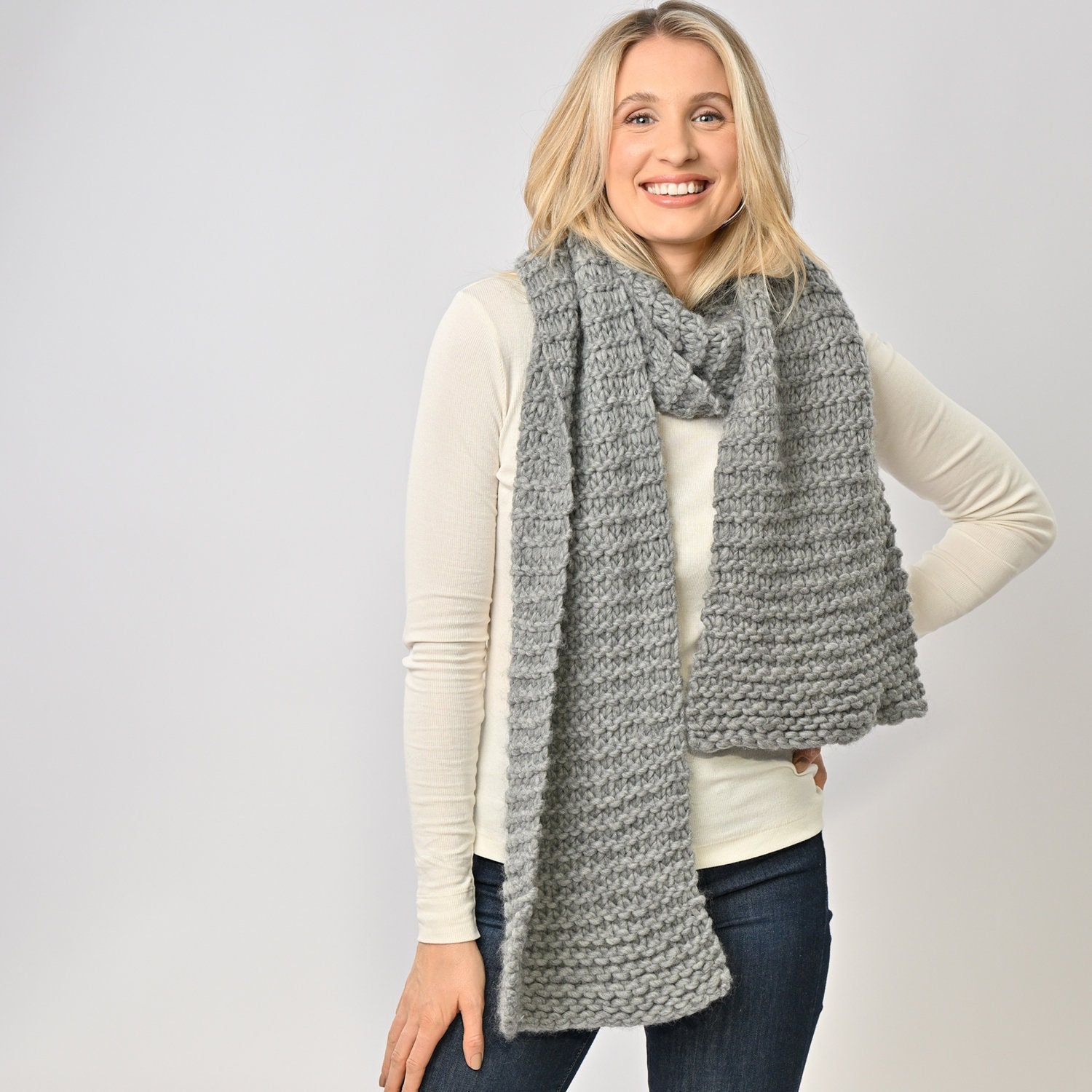 Absolute Beginner Scarf Knitting Kit Super Easy to Make Learn to