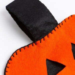 Pumpkin Trick Or Treat Bag Felt Craft Kit Easy Halloween Craft Kit Wool Couture image 6