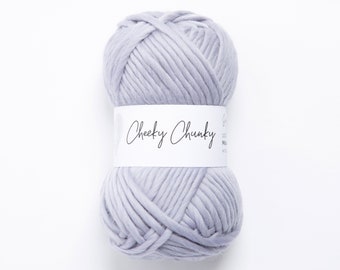 Sello Super Chunky Hilo.  Cheeky Chunky Yarn de Wool Couture. 100g Ball Chunky Hilo en Azul Sello.  Lana merino pura.