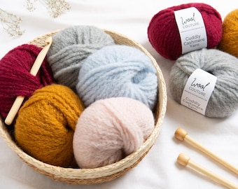 Filato Cuddly Cashmere Super Chunky. Gomitolo di lana Super Bulky da 25 g.