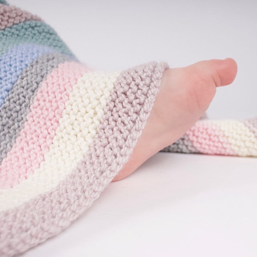 Baby Blanket Knitting Kit. Beginners Stripy Knitted Blanket. Etsy