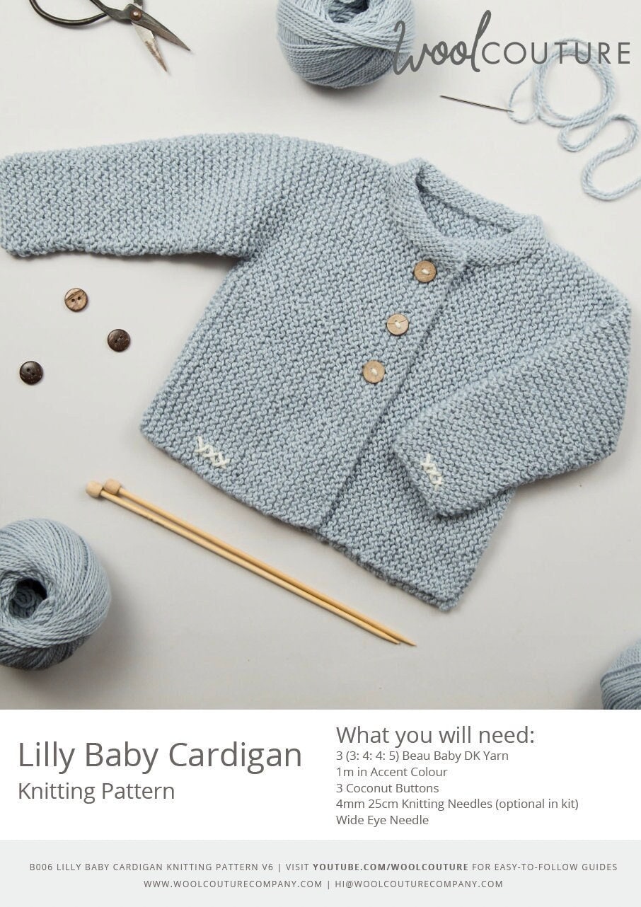 Lilly Cardigan Baby Knitting PDF Pattern