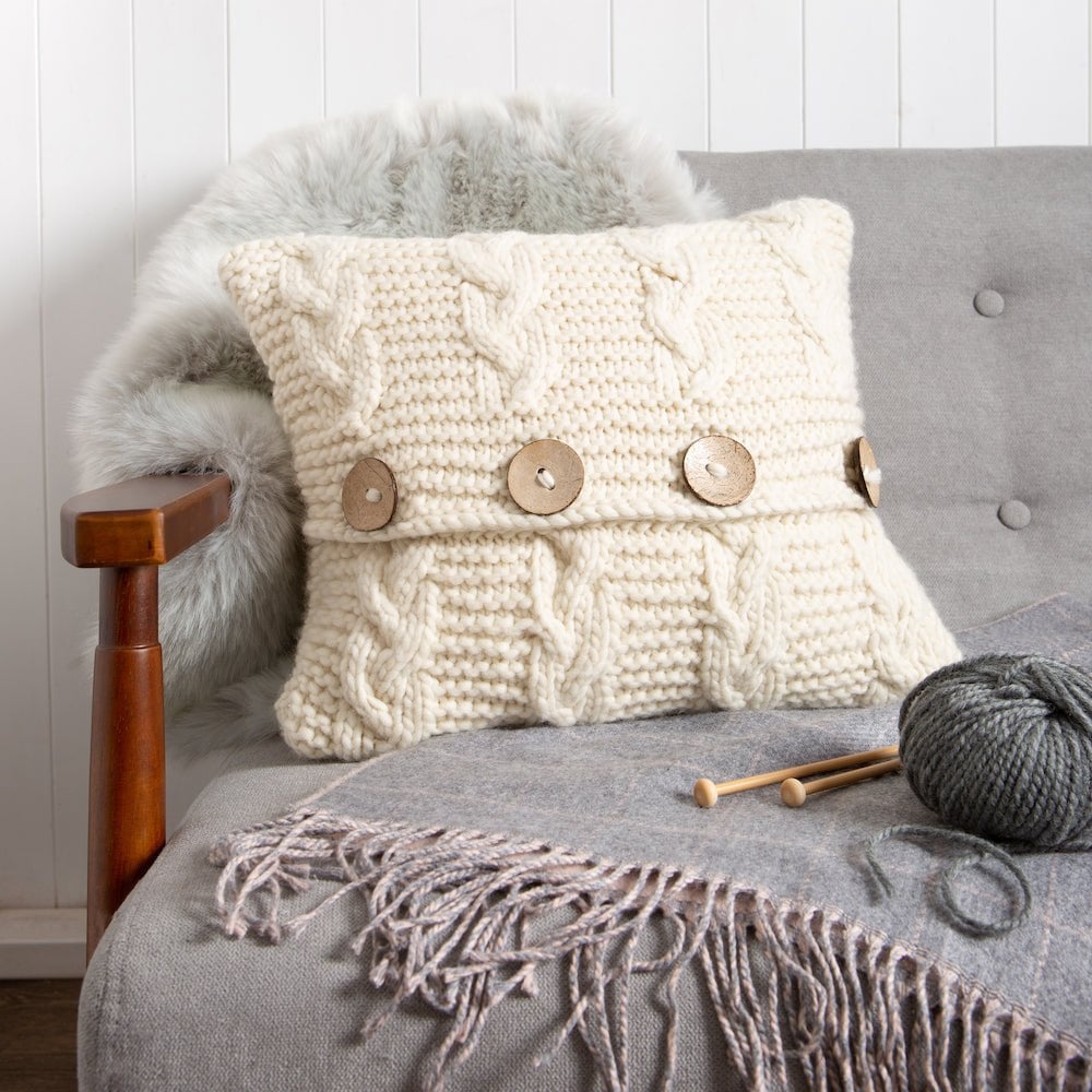 Knitted wool cushions sales