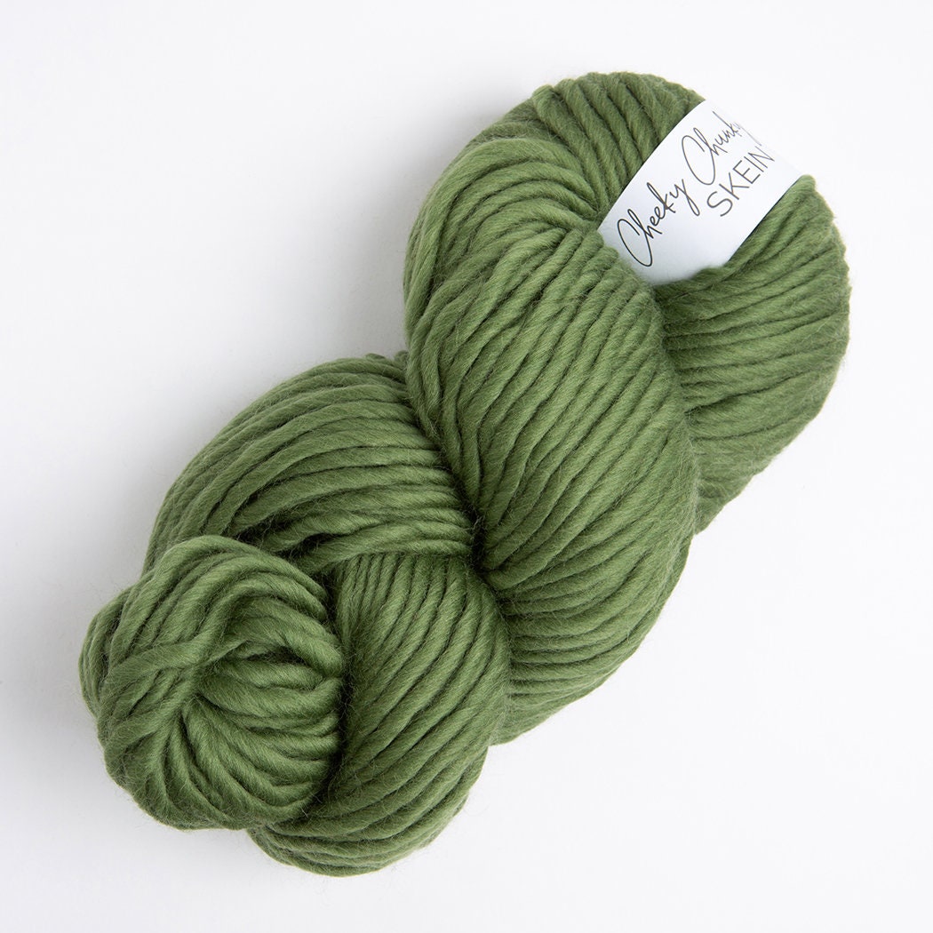 Olive Super Chunky Yarn. Cheeky Chunky Yarn by Wool Couture. 100g Ball  Chunky Yarn in Olive Green. Pure Merino Wool. 