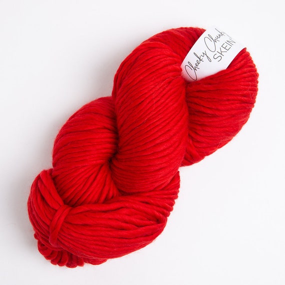 Red Super Chunky Yarn. Cheeky Chunky Yarn by Wool Couture. 200g