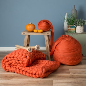 Knitting Kit // Arm Knitting Kit // Throw Blanket // Chunky Throw