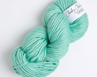 Aqua Super Chunky Yarn. Cheeky Chunky Yarn by Wool Couture. 200g Skein Chunky Yarn in Aqua Green. Pure Merino Wool.