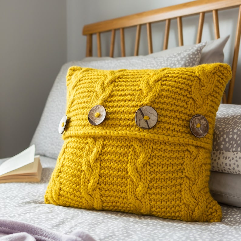 Cable Cushion Knitting Kit. Chunky Pillow Knit Kit. Easy Etsy UK