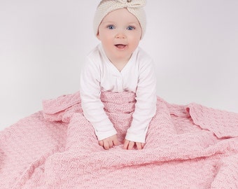 Easy Baby Blanket Knitting Kit. Molly Baby Blanket Knit Kit. Easy Knit Kit. Learn to knit with Wool Couture.