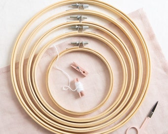 Wooden Embroidery Hoop Combo Pack -  5, 7, 8, 9 & 10 Inch Hoops. Embroidery Hoops