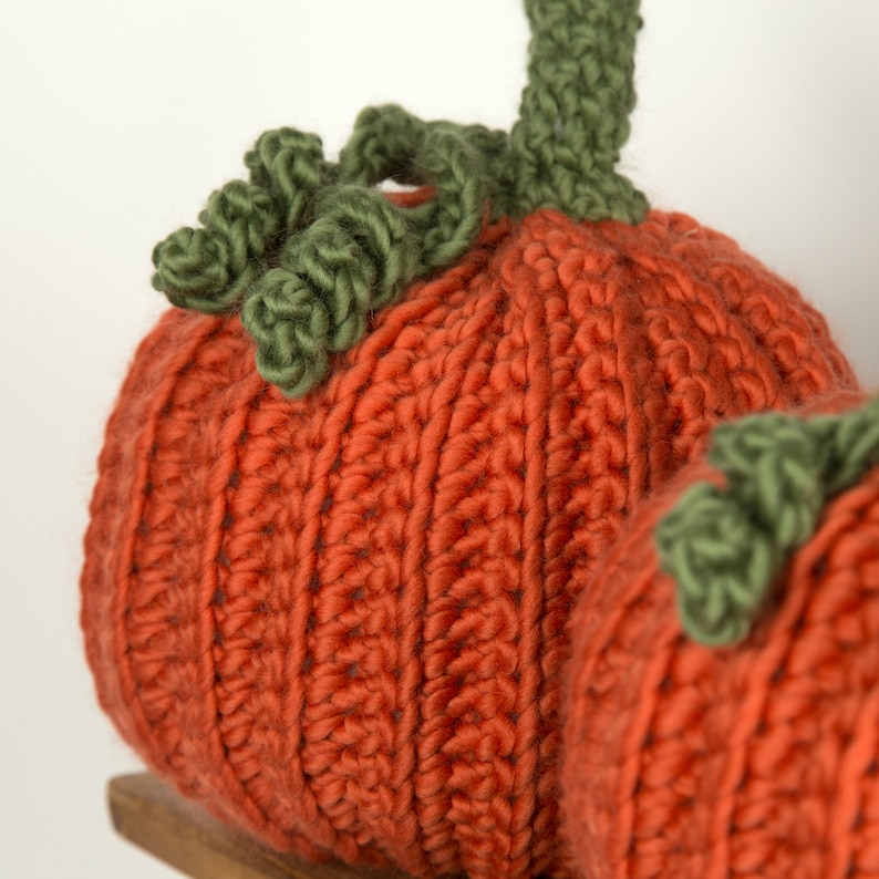 Pumpkin Crochet Kit. Amigurumi Giant Chunky Crochet Kit. Giant Pumpkin for Halloween. Easy crochet pattern by Wool Couture image 5