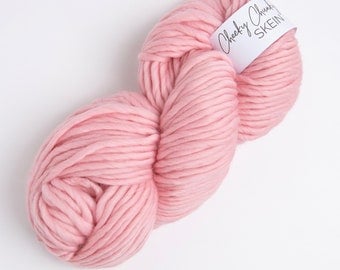 Baby Pink Super Chunky Yarn. Cheeky Chunky Yarn by Wool Couture. 200g Skein Chunky Yarn in Baby Pink. Pure Merino Wool.