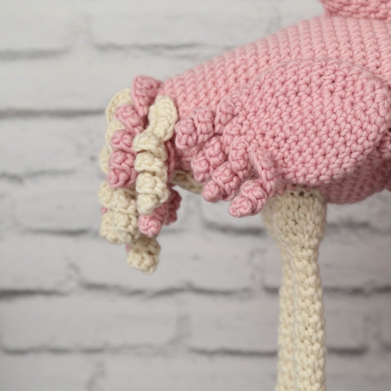 April the Giant Flamingo crochet Kit. Oversized amigurumi flamingo. Crochet pattern. Animal crochet kit. Easy crochet kit. Baby shower gift. image 2