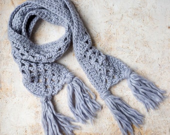 Scarf Crochet Kit. Maya Scarf Crochet Kit. Winter Scarf Crochet Kit. Easy Crochet Pattern with Wool Couture.