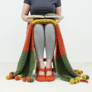 Autumn Fall Blanket Crochet Kit. Giant Chunky Crochet Throw Kit. Merino Wool. Easy Pattern By Wool Couture.