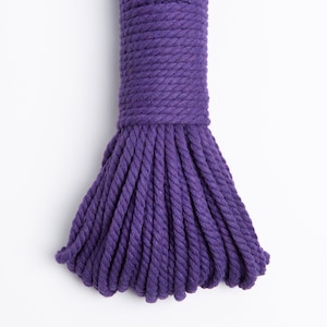 5mm Macrame Rope, Purple Macrame Cord, Cotton Twisted Cord, Cotton Braid, Cotton String, Make a Plant Hanger. Wall hanging image 2