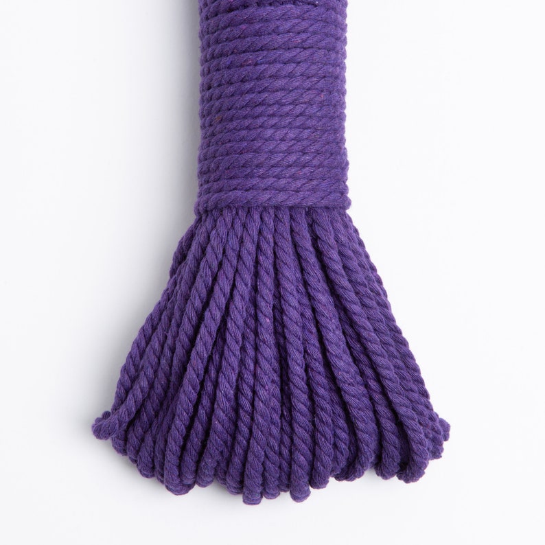 5mm Macrame Rope, Purple Macrame Cord, Cotton Twisted Cord, Cotton Braid, Cotton String, Make a Plant Hanger. Wall hanging image 2