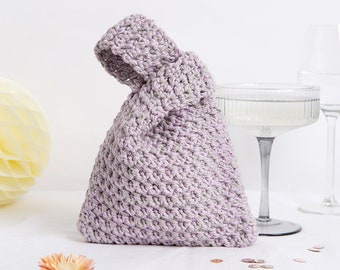 Mini Knot Bag Crochet Kit | Easy Crochet Cotton Bag | Asymmetrical Bag Pattern By Wool Couture