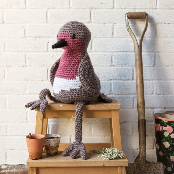 Robin Bird Crochet Kit. Giant Riley the Robin Amigurumi Kit