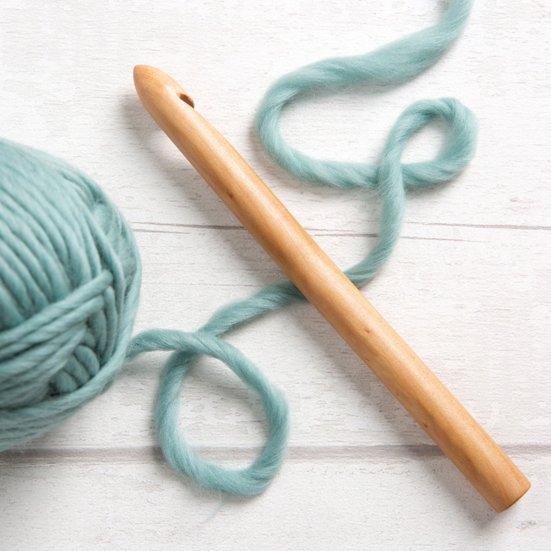 15/20/25/30mm Wood Crochet Hook Set DIY Knitting Needles Handle