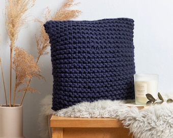 Garter Stitch Cushion Cover Knitting Kit | Beginners Cushion Knit Project | Learn To Knit Homeware Pattern By Wool Couture