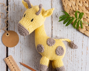 Giraffe Easy Knitting Kit | Cotton Toy Lottie | Safari Nursery | Giraffe Pattern By Wool Couture