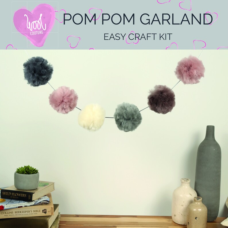 Pom Pom Garland Craft Kit. Beginner DIY Garland. Neutral Etsy UK