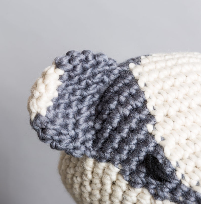 Badger Crochet Kit. Amigurumi Giant Chunky crochet Kit. Merino Yarn. Intermediate crochet pattern by Wool Couture image 4