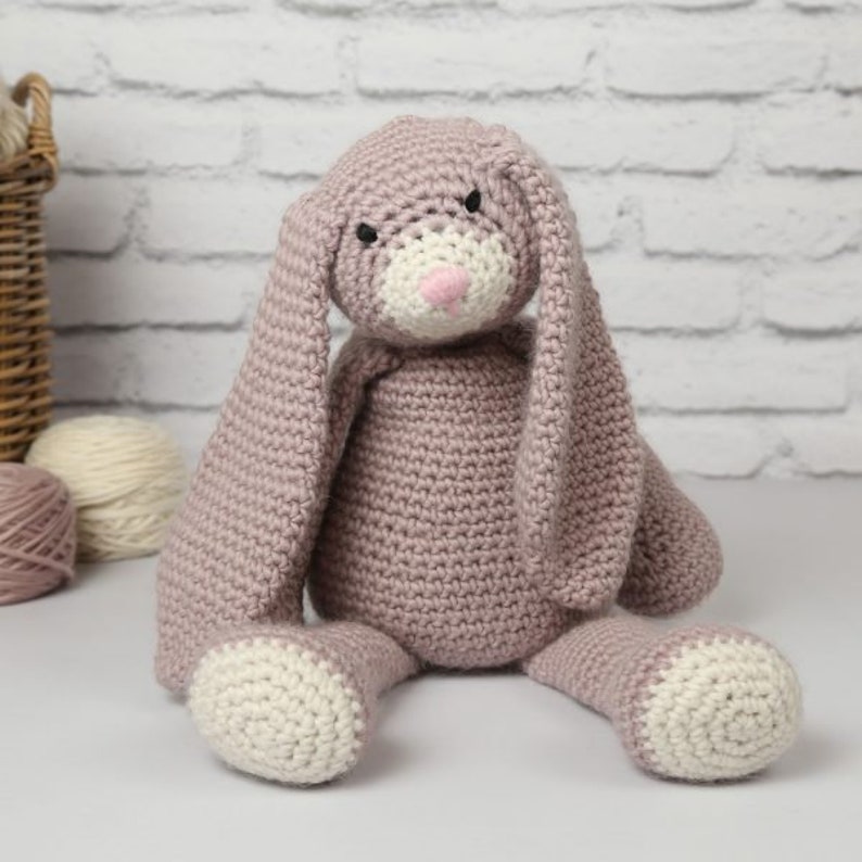 Mable Bunny Crochet Kit. Giant oversized amigurumi bunny. Crochet pattern. Animal crochet kit. Easy crochet pattern by Wool Couture image 1