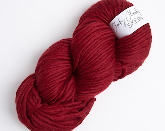 Ruby Super Chunky Yarn. Cheeky Chunky Yarn by Wool Couture. 200g Skein Chunky Yarn in ruby red. Pure Merino Wool.