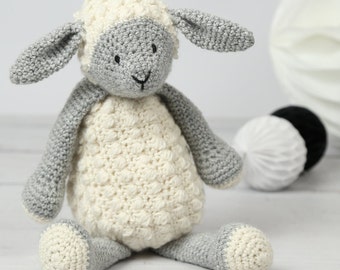 Crochet Kit - Laura the Lamb. Beautiful Amigurumi Kit. Intermediate Crochet Kit to make a Lamb. Presented in a Gift Box by Wool Couture.