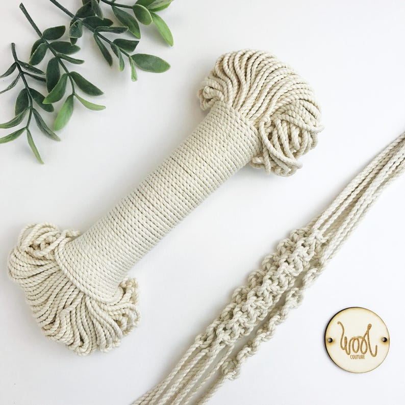 Macrame 3mm Rope. Cream Cotton Cord 3/32 Inch Braid. 60 Metres Etsy
