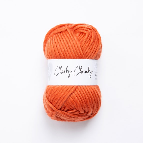 Cinnamon Super Chunky Yarn. Cheeky Chunky Yarn by Wool Couture. 100g Ball  Chunky Yarn in Cinnamon Pumpkin Orange. Pure Merino Wool. 