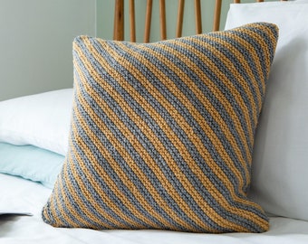 Striped Cushion Knitting Kit.  Pillow Knit Kit.  Easy Craft Kit perfect for Novice Knitters.  Pattern By Wool Couture.