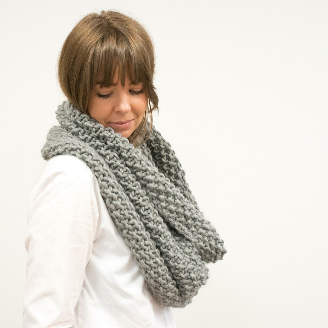 Cowl Knitting Kit for Beginners. Infinity Scarf Knit Kit. Etsy UK