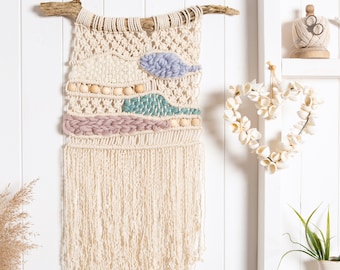 Beginners Macrame Weave Kit.  Easy macrame wall hanging.  Learn to weave. Learn to macrame with Wool Couture.