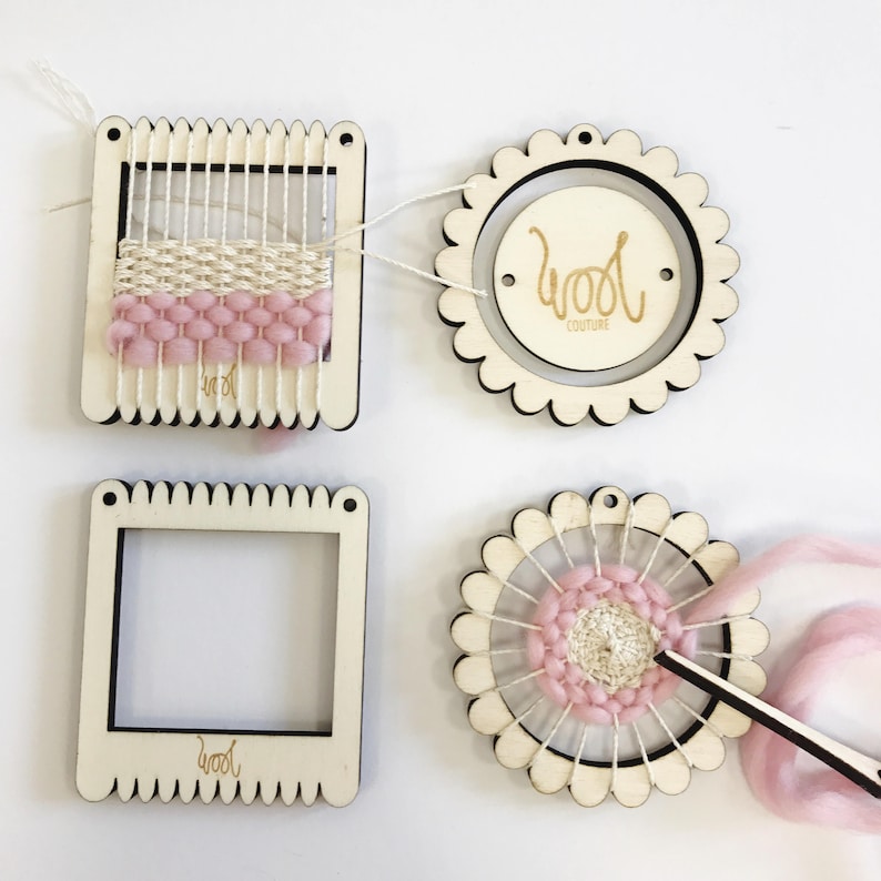 Beginners learn to weave. MINI ME Circular Looms Mini Weaving Loom Learn to weave tapestry