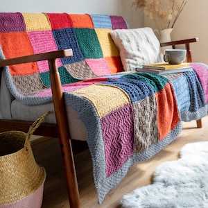 Blanket Knitting Kit. Beginner Knit Kit. Cottagecore Wool Throw
