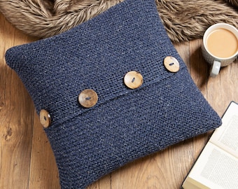 Cushion Knitting Kit. Easy Knitting Kit. Garter Stitch Cushion Knitting Pattern By Wool Couture.