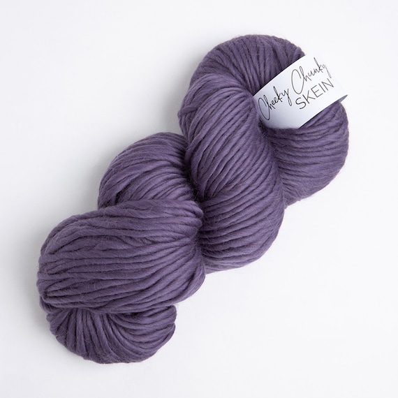 Heather Super Chunky Yarn. Cheeky Chunky Yarn by Wool Couture. 200g Skein Chunky  Yarn in Heather Purple. Pure Merino Wool. 