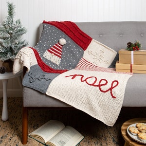 Christmas Gonk Blanket Knitting Kit | Intermediate Knitting Kit | Festive Gnome Blanket Pattern By Wool Couture