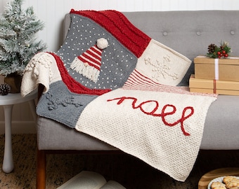 Christmas Gonk Blanket Knitting Kit | Intermediate Knitting Kit | Festive Gnome Blanket Pattern By Wool Couture