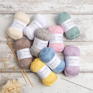 Cotton DK Yarn 50g Ball. 5 Balls Double Knit Weight Yarn.