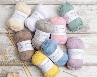 Cotton DK Yarn 50g Ball. 5 Balls Double Knit Weight Yarn.