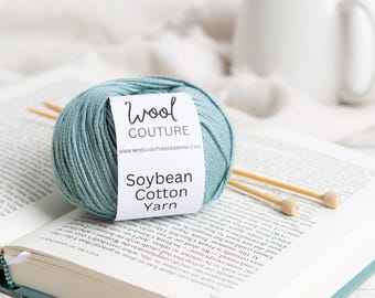 Pelote de fil de soja et de coton de 50 g. Fil poids sport.