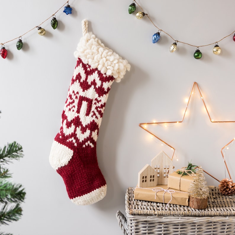 Christmas Stocking Knitting Kit. Personalised Christmas Knit image 1