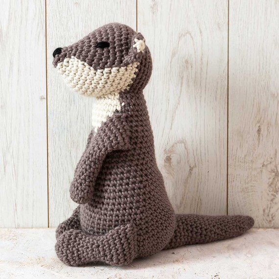 Otter Crochet Kit. Amigurumi Giant Chunky crochet Kit. Merino Etsy