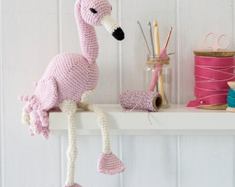 Crochet Kit - Eliza the Flamingo. Beautiful Amigurumi Kit. Intermediate Crochet Kit to make an Flamingo. Presented in a Gift Box.