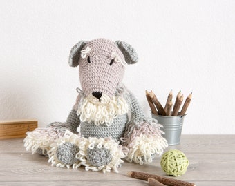 Knitting kit. Henry Schnauzer Dog knitting kit. Intermediate knitting kit. Presented in a beautiful gift box by Wool Couture.